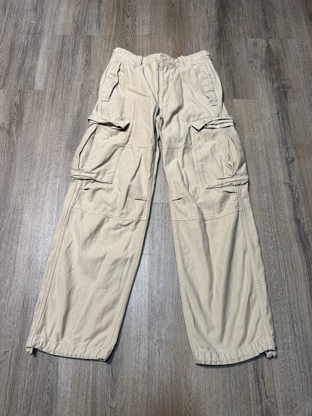 TNA by Aritzia Women's Tan Cargo Pants with Utility Pockets